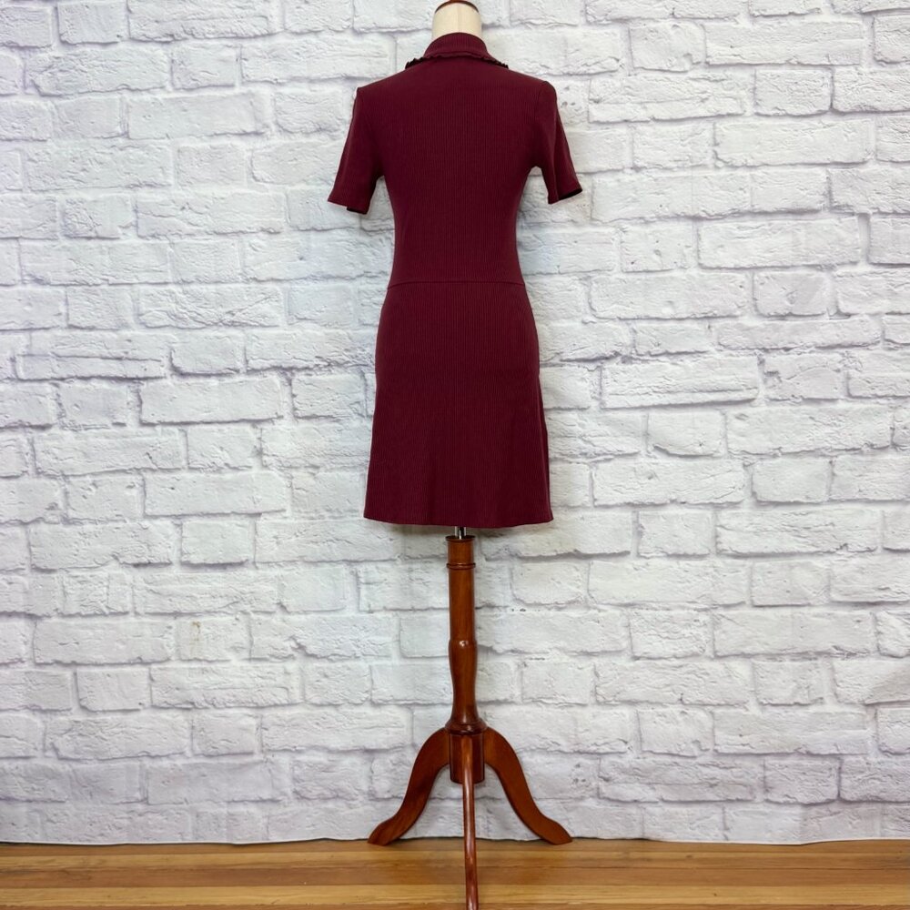 Refomation Wimbledon Garnet Ribbed Mini Dress - Picture 2 of 7